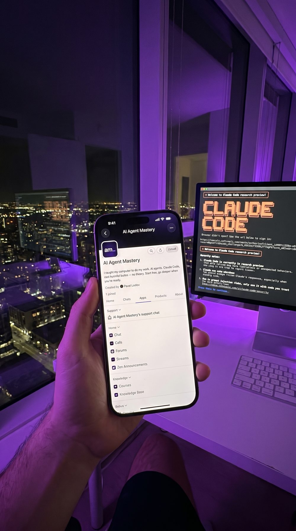 Running AI Agent Mastery — real terminal, real build